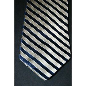 Nautica neck tie silk gold blue 60" long